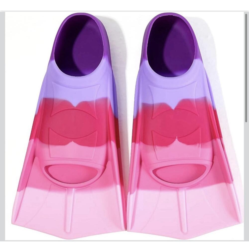 Kids Swim Training Fins Small Pink Tie Dye Swim Flippers Youth Snorkel